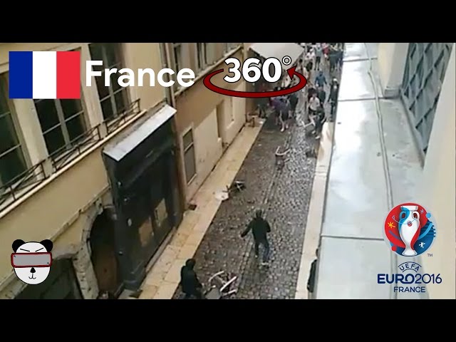 ⚽🏆🇫🇷 360° Lyon Ultras vs England Fans | Lyon, France