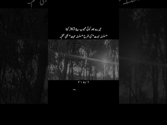 Tere bad koi mehboob bny to kafir kehna....💯🖤🥺🥀 #poetryworld #deeplines #brokenpoetry #ytshorts