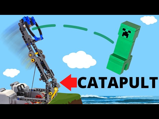 I Built a LEGO® Creeper CATAPULT!!! [Minecraft]