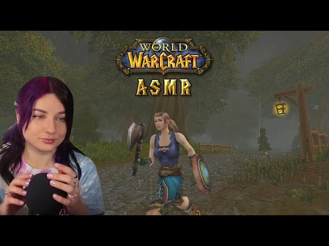 ASMR ~ Human Warrior Leveling ⚔️ Rainy Elwynn Forest 🌳 Classic WoW