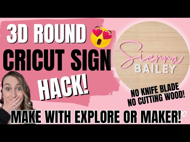 DIY Wood Round Cricut Sign Hack - Make 3d Text WITHOUT Cutting Wood!