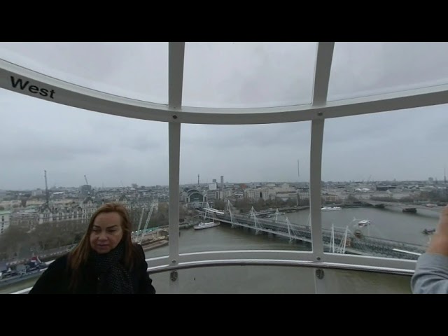 London view from Eye. Last days before pandemia. VR 180*4k