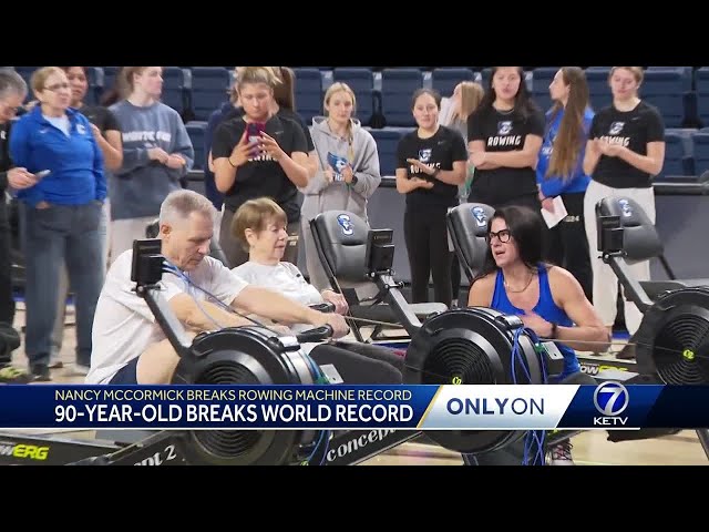 90-year-old Omaha woman sets world record on rowing machine