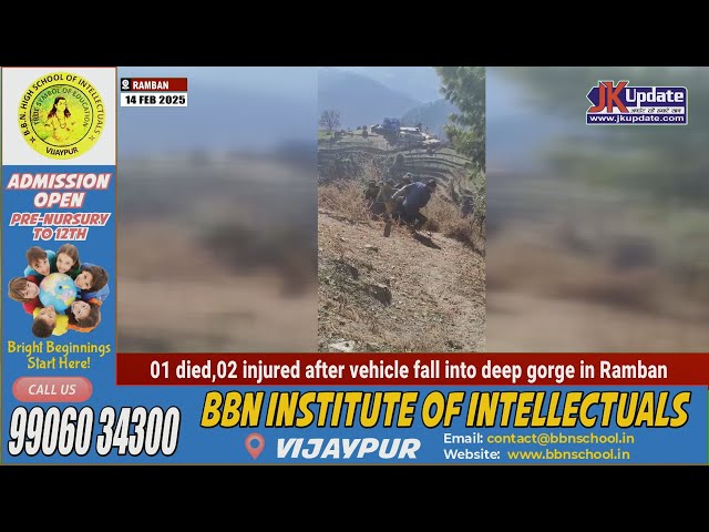 01 died,02 injured after vehicle fall into deep gorge in Ramban