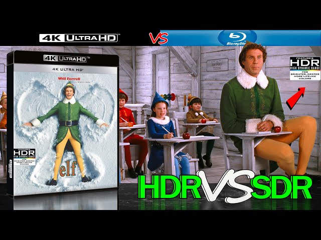 Elf 2003 HDR ANALYSIS 4K Blu Ray vs 1080p BD SDR 100nits #TRUE_DIFFERENCE #WATCH_IN_HDR