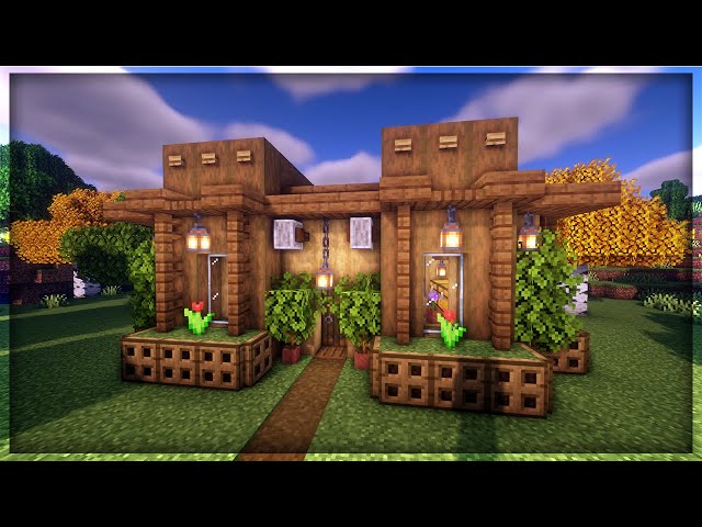 Minecraft Tutorial | How to Build a Beautiful Wooden House | Survival Modern House