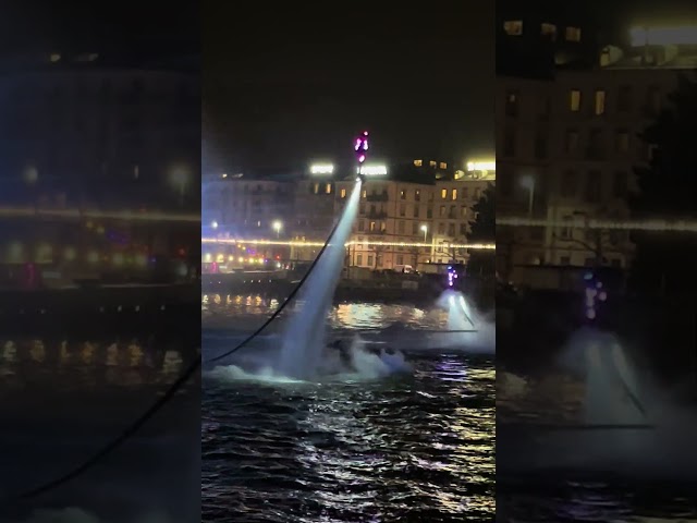 🚀 Geneva Lux light festival 2025 flyboard water ballet #shorts // Follow Lisa