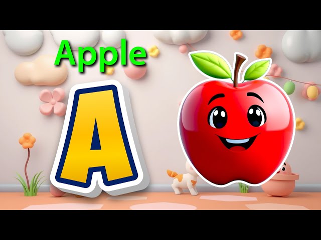 A is for Apple A B C Song Learn ABC with Music Colorful 3D Animation Fun Alphabet Song for Kids G18