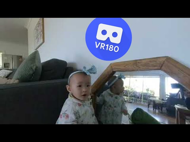 [VR180 VR 3D] Baby Haley Mirror Interaction @ Kulara Views Lake House QLD, Australia Virtual Reality