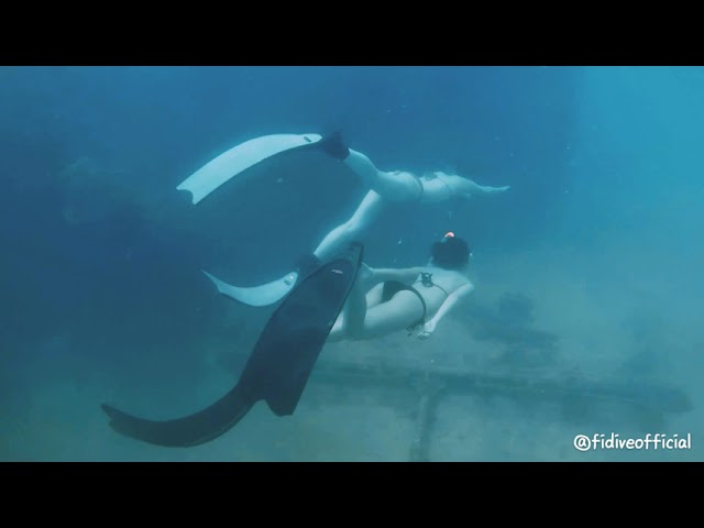 【FiDive】 Bikini Girls freediving to a wreck ship | Palau