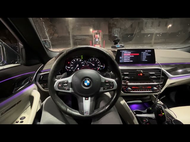 POV night time drive bmw 540i