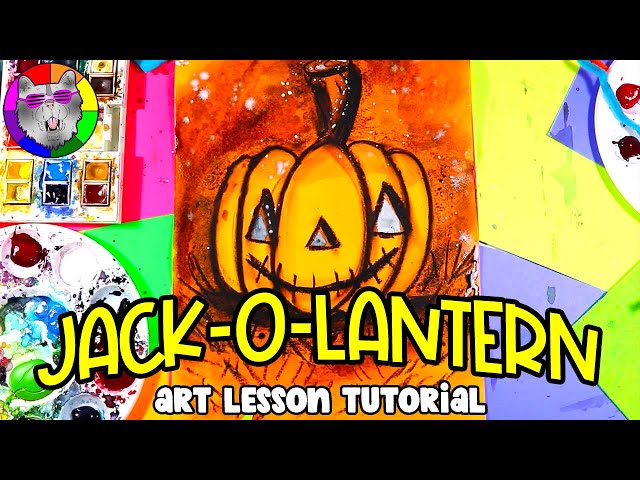 Make a Halloween Jack O Lantern Artwork for Kids with this Art Lesson Tutorial