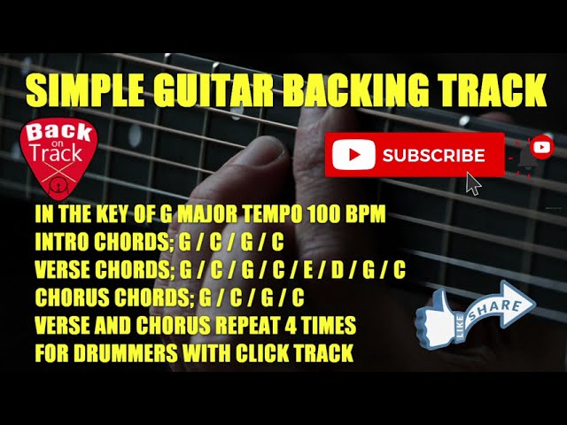 SIMPLE GUITAR BACKING TRACK - DRUMLESS