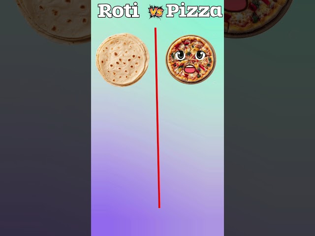 Roti vs Pizza #facts #pizza #food #emojichallenge #riddles