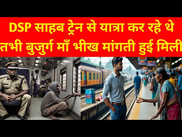 DSP साहब ट्रेन से यात्रा कर रहे थे बुजुर्ग माँ स्टेशन पर भीख मांगती हुई मिली | Heart touching story