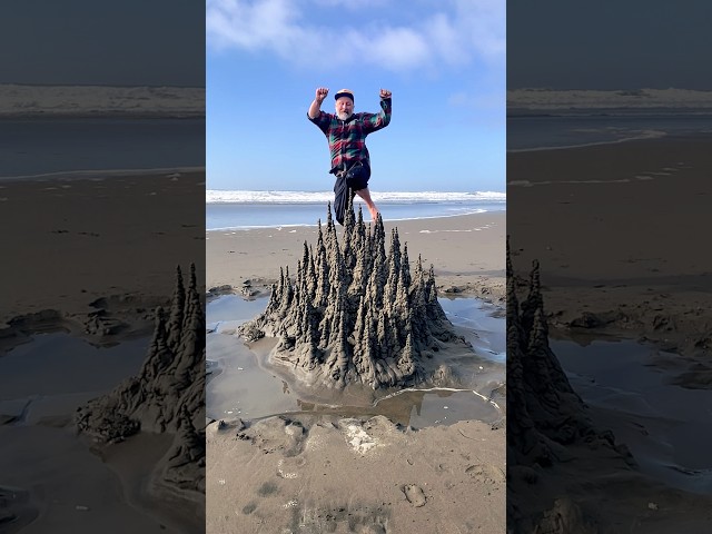 Kids destroying sandcastle  #oddlysatisfying #satisfying #beach #sandcastle #ocean