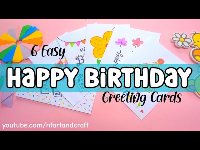 6 Easy Happy Birthday Greeting Card Ideas || White Paper Birthday Card || DIY Greeting Card