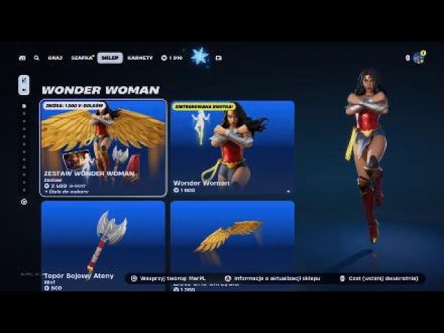 SKLEP FORTNITE 05.01.2025 POWRÓT SKINA WONDER WOMEN , ZESTAW RUBIUSA , PRZYMROZEK SZAFKA LIAQNA