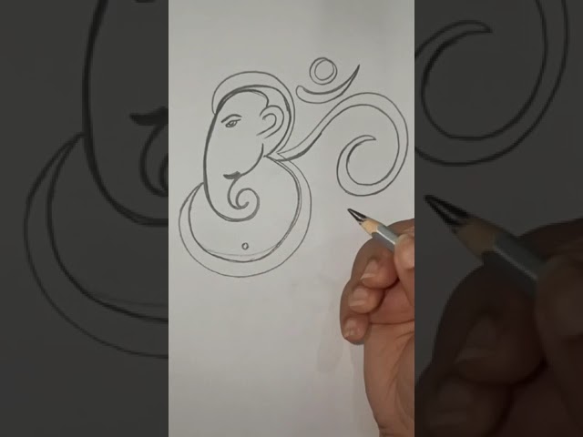 Easy drawing of Ganpati with omm #drawing @handyartgallery7549