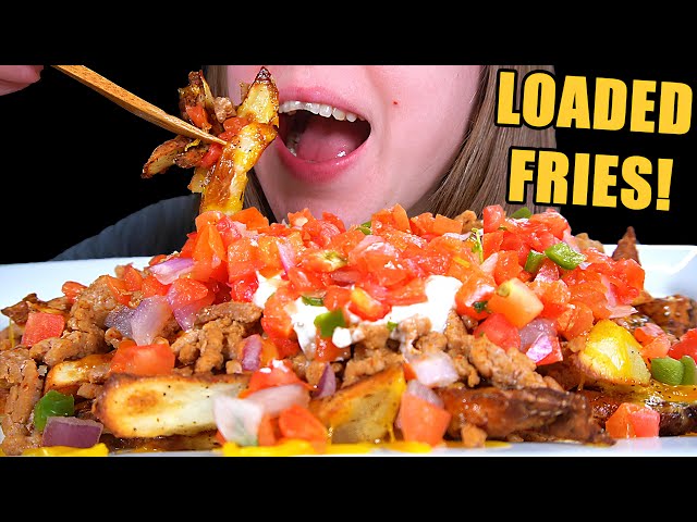 ASMR LOADED NACHO FRIES MUKBANG EATING SOUNDS