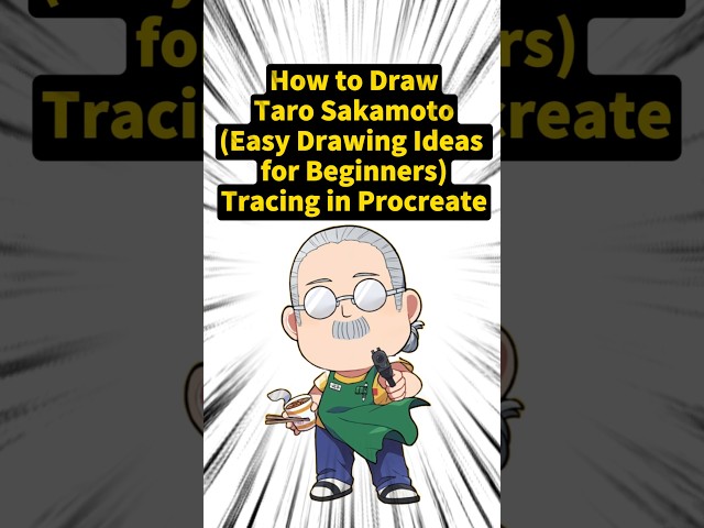 How to Draw Taro Sakamoto (Easy Drawing Ideas for Beginners) | Tracing in Procreate