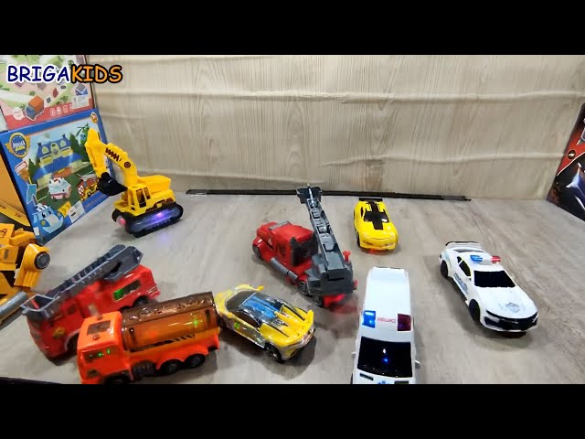 75 SATISFYING MINUTES | UNBOXING & PLAY TOY TRUCKS, AMBULANCE, POLICE CAR, FIRE FIGHTING