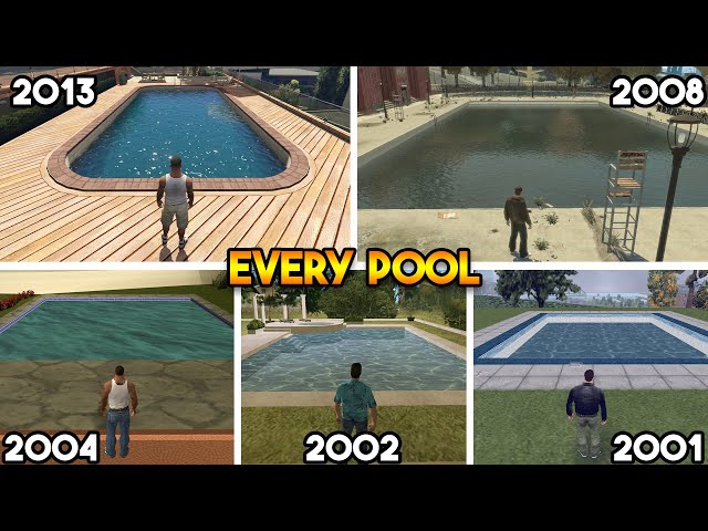 COMPARING POOL FROM EVERY GTA GAME (GTA 5 vs GTA 4 vs GTA San vs GTA VC vs GTA 3)