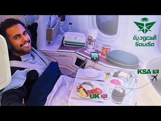 Saudia Flight SV100 | Business Class Experience on Boeing 787 Dreamliner from London to Saudi Arabia