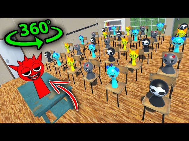 360° Incredibox Sprunki In Your SCHOOL | VR 4K Experience