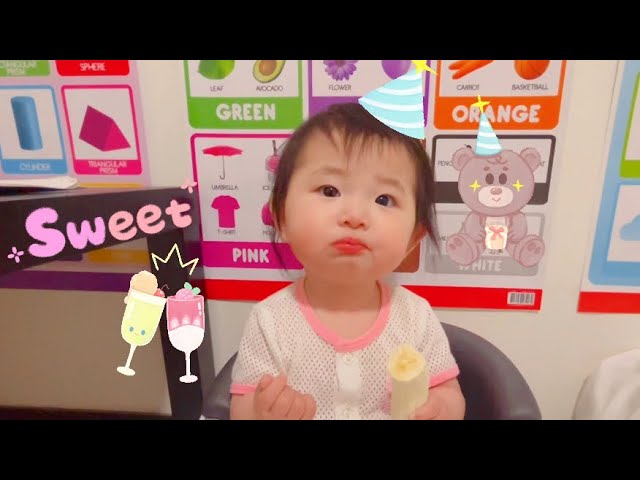 Baby Valerie eating banana #babyvalerie #hungrybaby 9m+ adorable baby eating moment mini mukbang