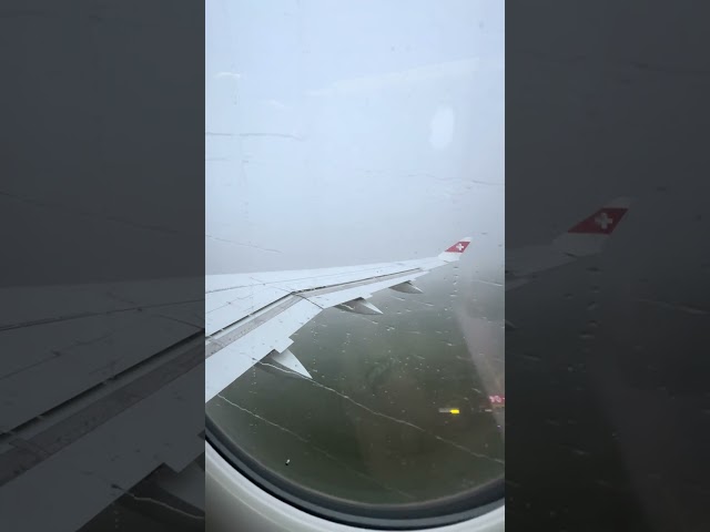 Saindo do aeroporto em Geneve Suíça na neblina