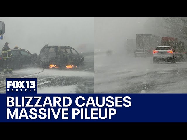 100+ car pileup on I-84 in Oregon | FOX 13 Seattle