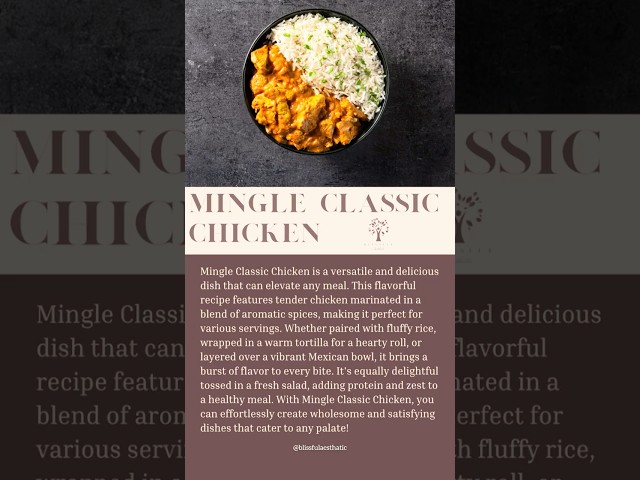 Mingle Chicken Recipe: Read description #shorts #chicken #mingle #recipe #healthy #protein #like