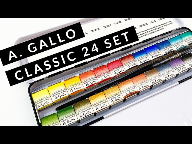 A Gallo CLASSIC 24 Colors Set! Italian Handmade Watercolor Paint Full Review