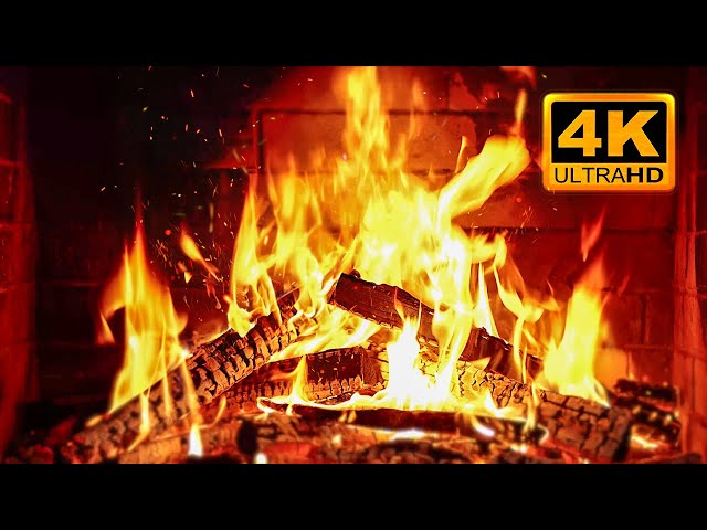 🔥 Fireplace 4K UHD! Fireplace with Crackling Fire Sounds. Fireplace Ambience