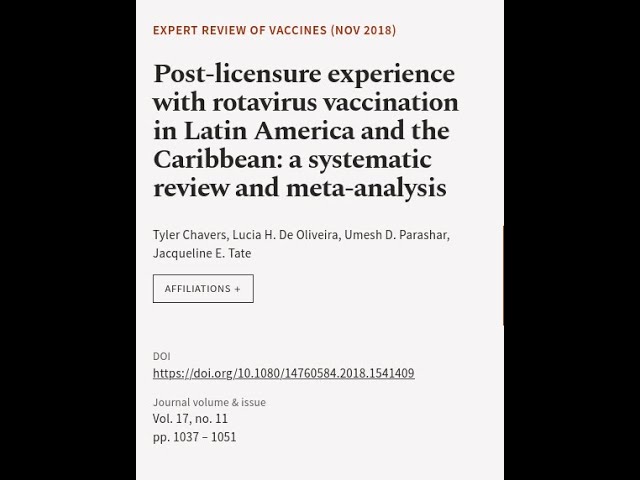 Post-licensure experience with rotavirus vaccination in Latin America and the Caribbe... | RTCL.TV