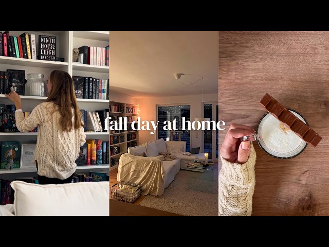 a cozy fall day | redecorating, reading, relaxing | aesthetic silent vlog