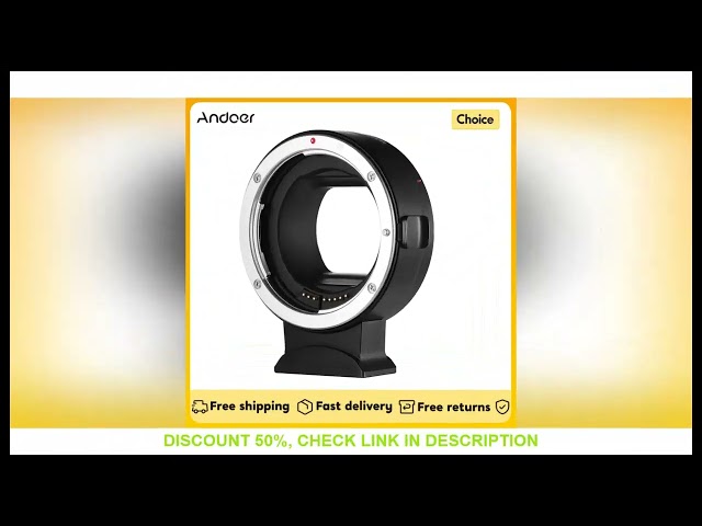 Andoer EF-EOS R Auto Focus Camera Lens Adapter Ring IS Image for Canon EF EF-S Lens to Canon EOS R R