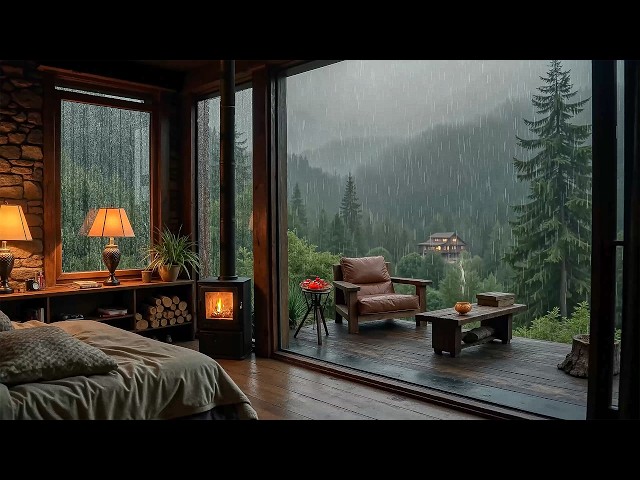 Deep Sleep in the Pine Forest: Soothing Rain & Thunder Sounds Black screen in 1 hour 🌧️🌲