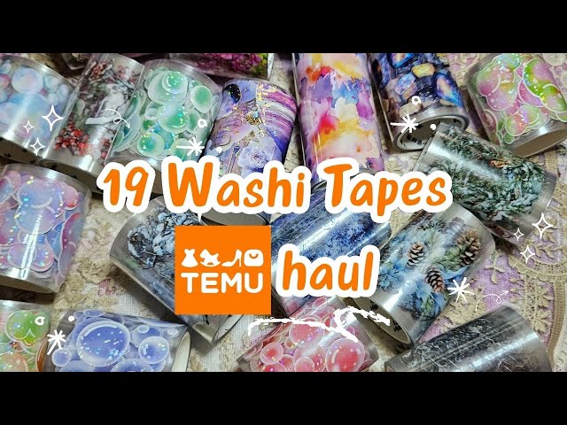 Temu Washi Tape Stationery Haul – 19 Beautiful Designs for Scrapbooking & Journaling ASMR Unboxing