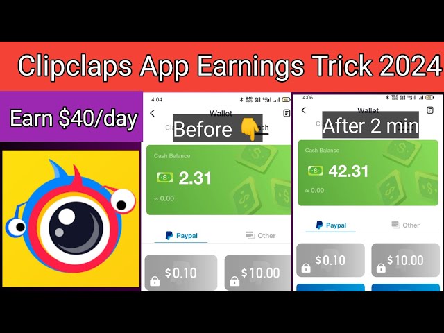 Clipclaps PayPal Earnings Tricks 2024 | Payment Proof | Clipclaps App hack | Redeem code $10