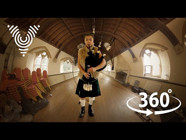 VR 360° Bagpipes Meet Rock: Teen Virtuoso Rocks Church Hall in VR360 Experience!