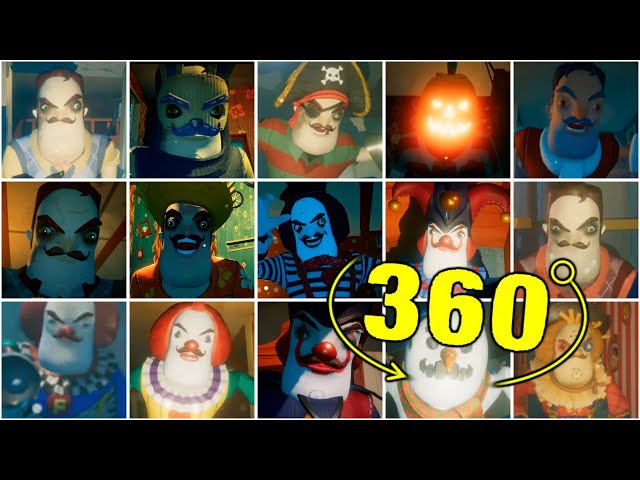 ALL NEIGHBORS JUMPSCARES - HELLO NEIGHBOR MULTIPLAYER 360