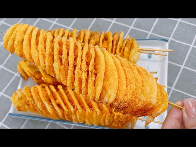 How to cut tornado potatoes - super easy and fast (Eng-sub)