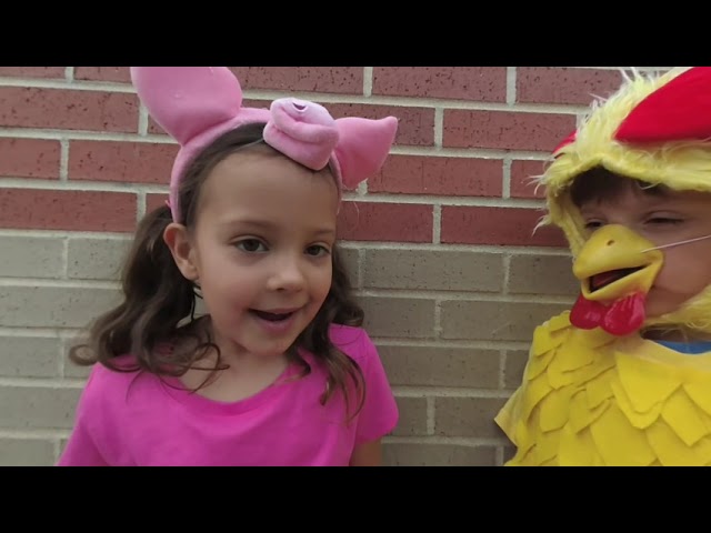 Twins dressed up as animals for school in vr180