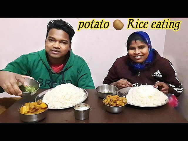 Soya potato curry rice eating | indian eating show | indian food mukbang