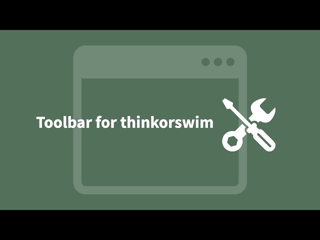 Toolbar for thinkorswim