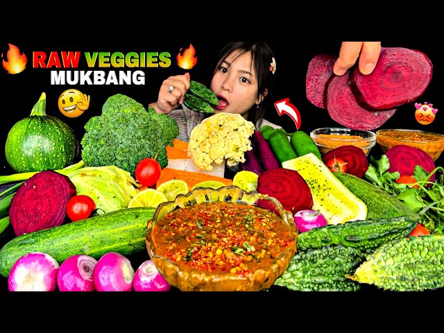 RAW VEGETABLES MUKBANG😱🔥