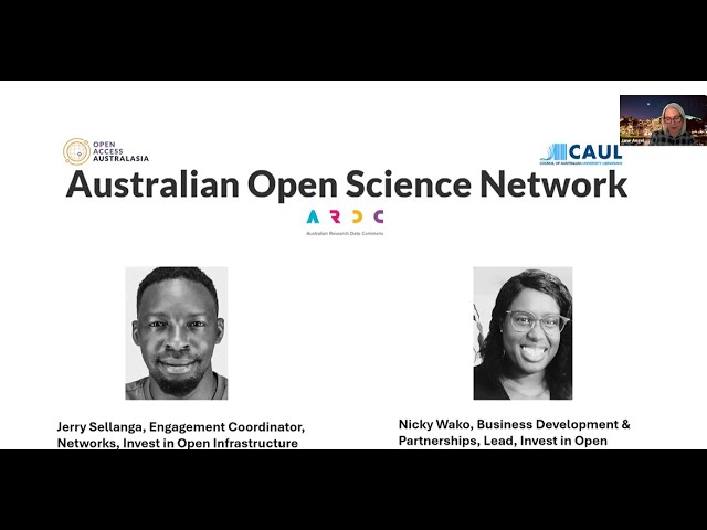 The Australian Open Science Network presents a webinar by Invest in Open Infrastructure