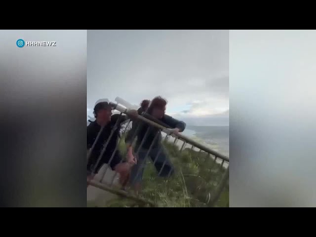 Police arrest 2 hikers seen throwing metal railing off Haiku stairs in viral video